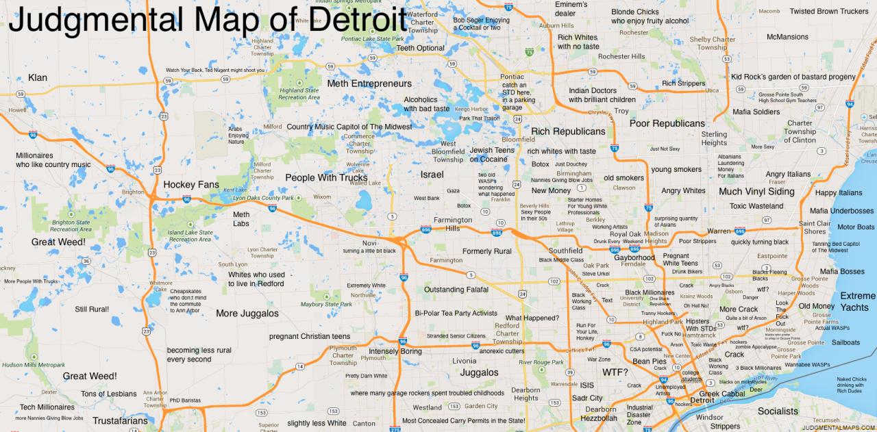 kriva karta Kriva karta Detroit   kriva karta Detroitu (Michigan, SAD) kriva karta