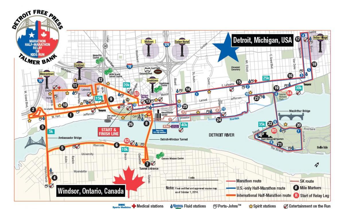 karta Detroit maraton