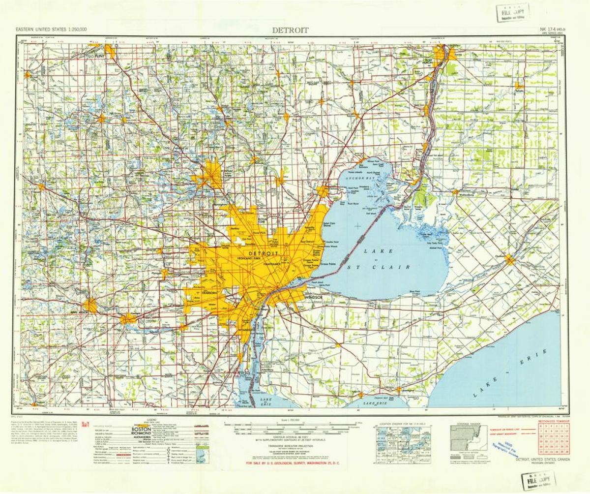 Detroit na karti SAD-u