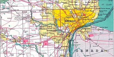 Karta Predgrađu Detroita