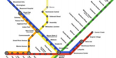Karta Detroit metro