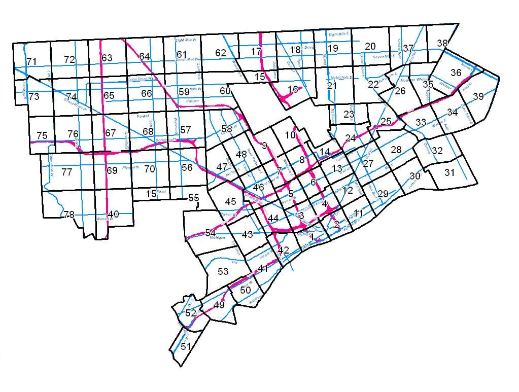 Detroit prostornog uređenja karti