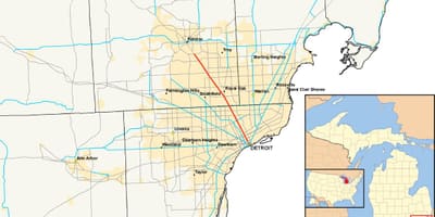 Detroit općina karti